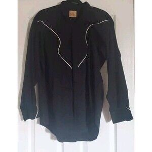 Stubbs Men's 100% Cotton Long Sleeve Western Rodeo Black Shirt Texas Size Large